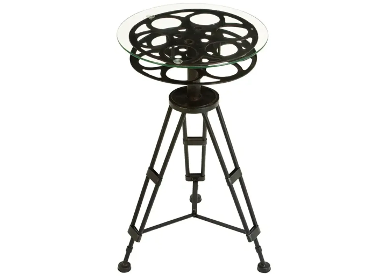 Ivy Collection Movie Reel Accent Table in Black by UMA Enterprises