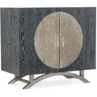 Melange 2-Door Cabinet in Charcoal black finish with pewter metal teardrop pulls by Hooker Furniture