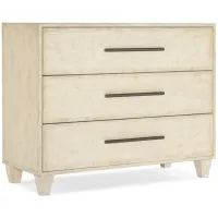 Melange 3-Drawer Chest in Textured cream colored finish with cream drawer interior by Hooker Furniture