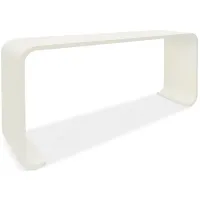 Serenity Console Table in Sand Dollar: White lacquered grasscloth by Hooker Furniture