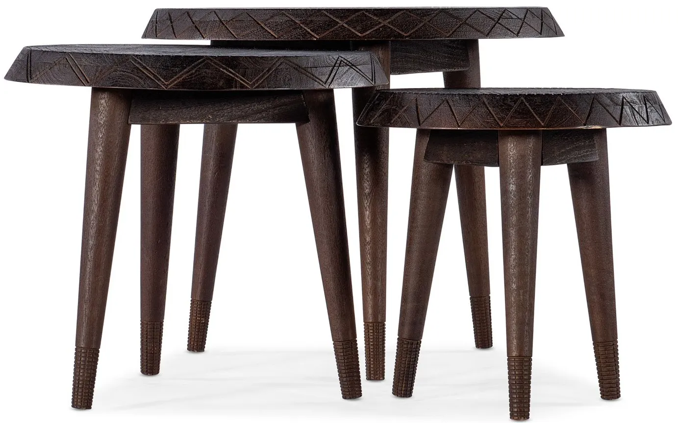 Commerce & Market Nesting Tables in Natural dark wood finish by Hooker Furniture