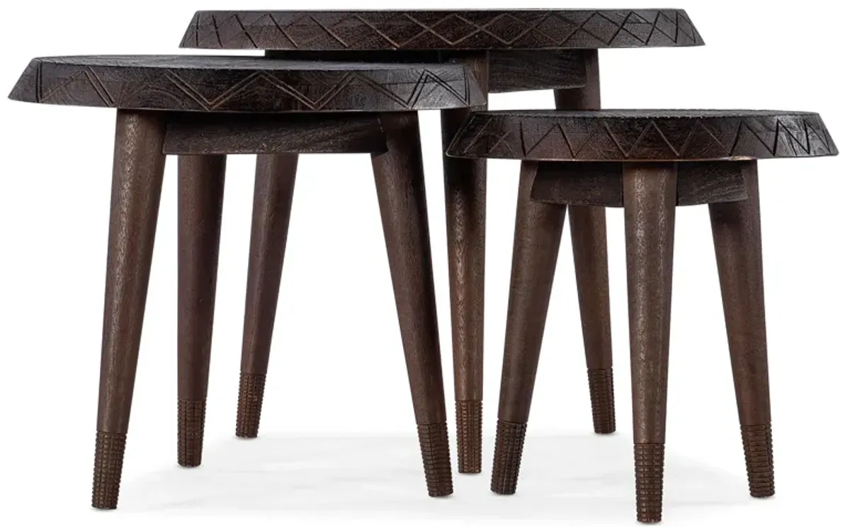 Commerce & Market Nesting Tables in Natural Dark Wood Finish by Hooker Furniture