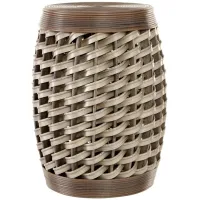 Ivy Collection Barrel Accent Table in Brown by UMA Enterprises