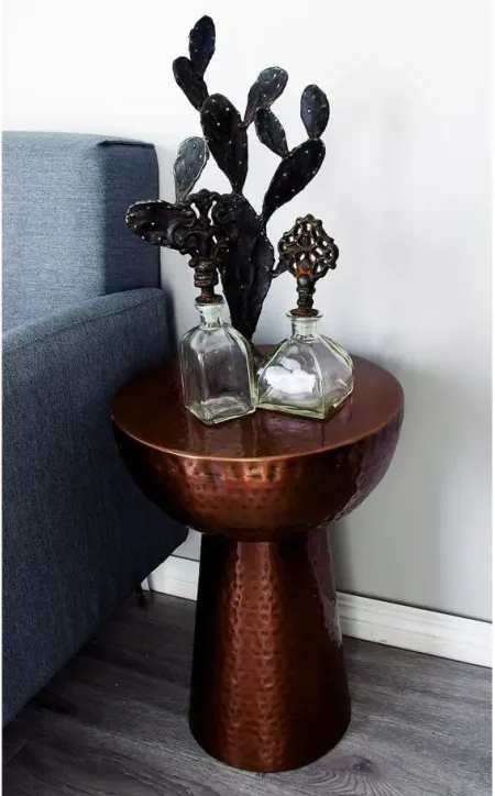 Ivy Collection Concave Accent Table in Bronze by UMA Enterprises