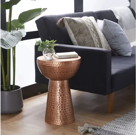 Ivy Collection Concave Accent Table in Copper by UMA Enterprises