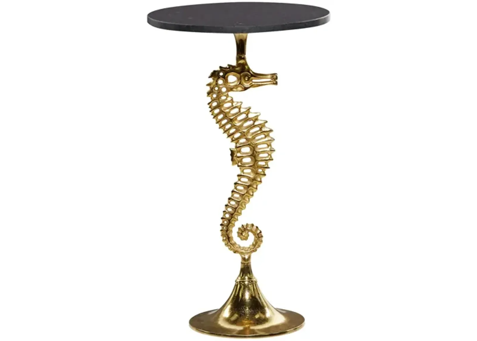 Ivy Collection Seahorse Accent Table in Gold by UMA Enterprises