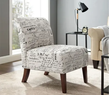 Linen Lily Chair in Dark Walnut by Linon Home Decor