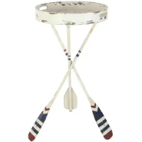 Ivy Collection Oars Accent Table in White by UMA Enterprises