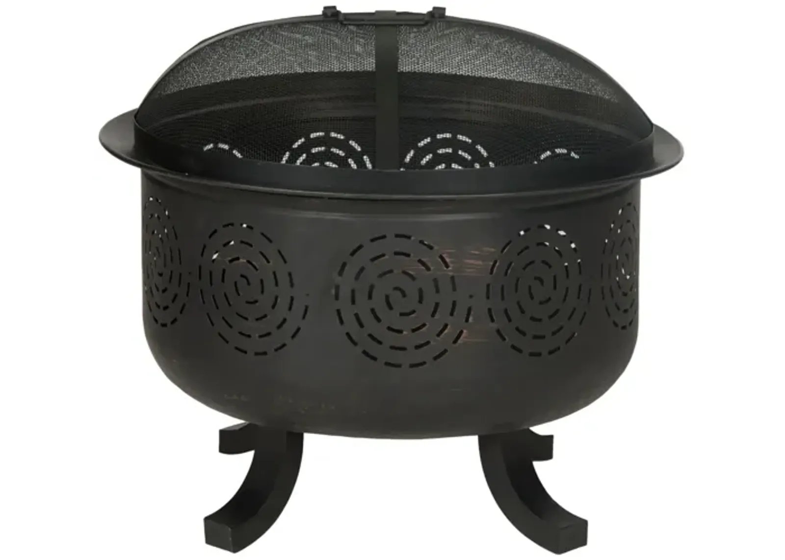 Nacie Outdoor Fire Pit in Copper / Black by Safavieh