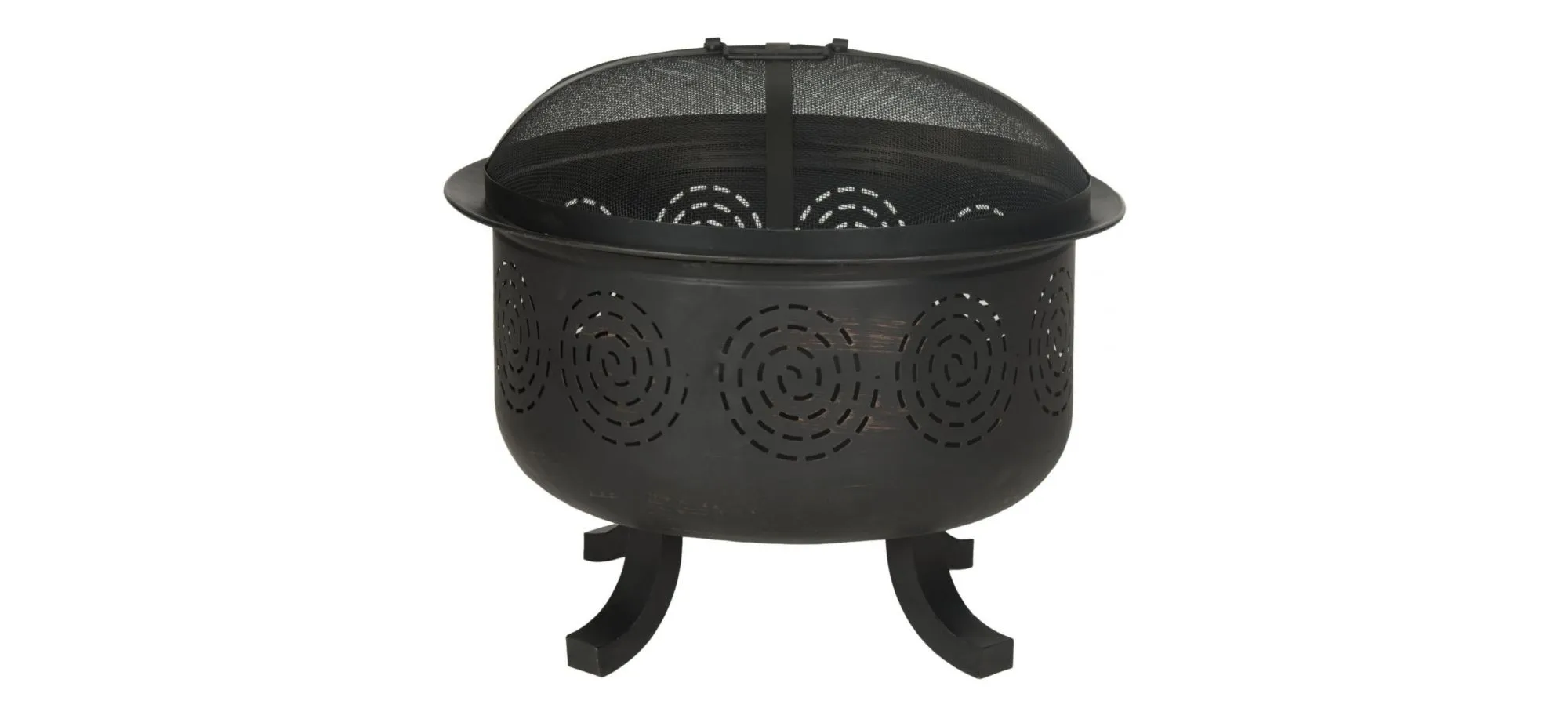 Nacie Outdoor Fire Pit in Copper / Black by Safavieh