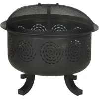 Nacie Outdoor Fire Pit in Copper / Black by Safavieh
