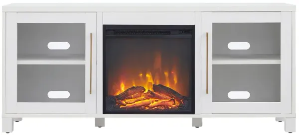 Maria TV Stand with Log Fireplace Insert