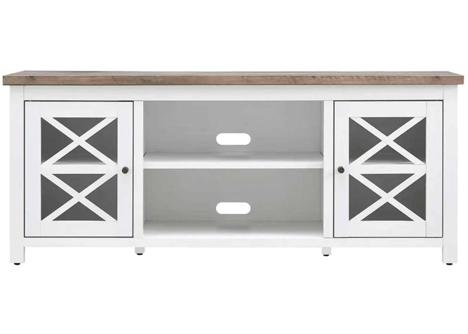 Eve 58" TV Stand in White/Gray Oak by Hudson & Canal