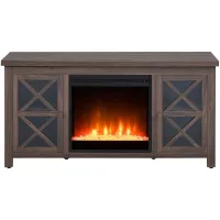 Eve TV Stand with Crystal Fireplace Insert in Alder Brown by Hudson & Canal