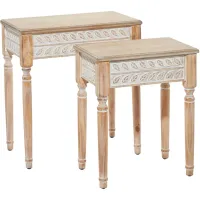 Ivy Collection Nesting Accent Table -2pc. in Brown by UMA Enterprises