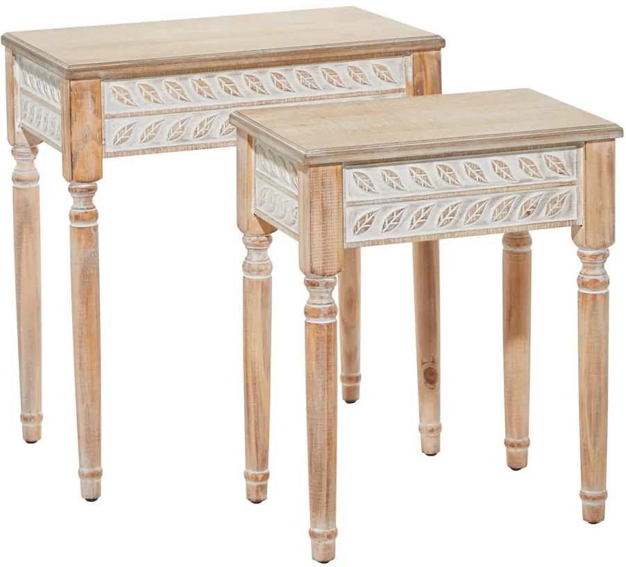 Ivy Collection Nesting Accent Table -2pc. in Brown by UMA Enterprises