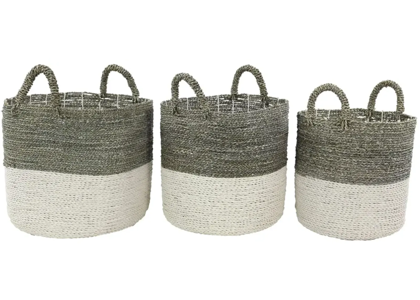 Ivy Collection Storage Baskets - Set of 3 in White by UMA Enterprises