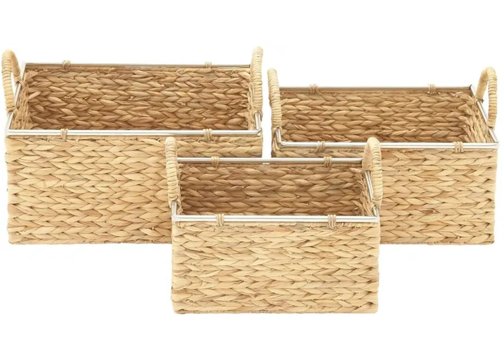 Ivy Collection Storage Baskets - Set of 3 in Tan by UMA Enterprises