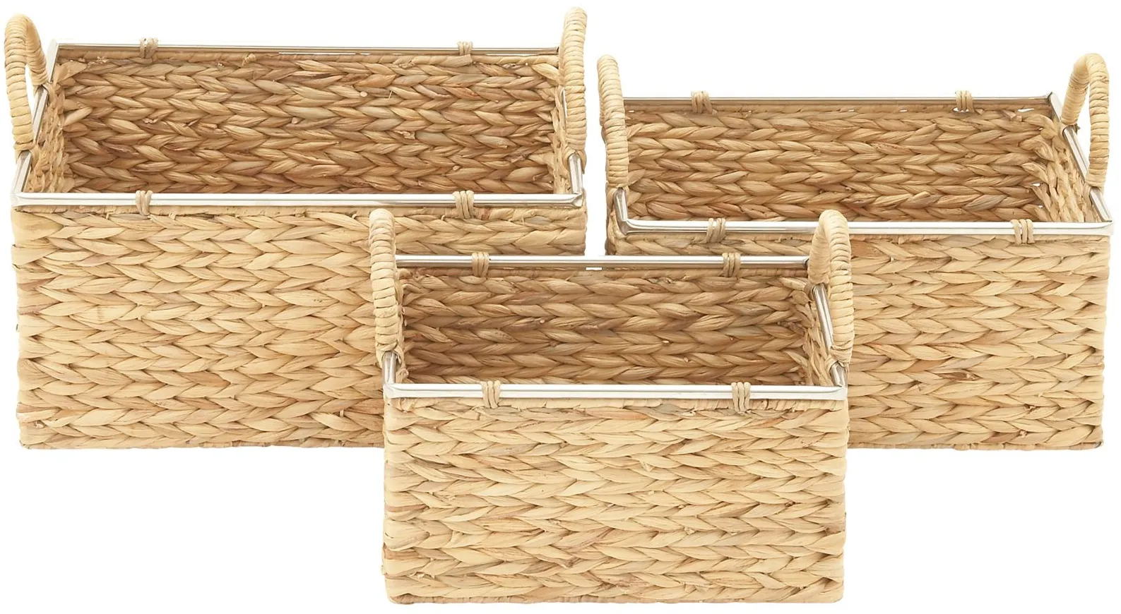 Ivy Collection Storage Baskets - Set of 3 in Tan by UMA Enterprises