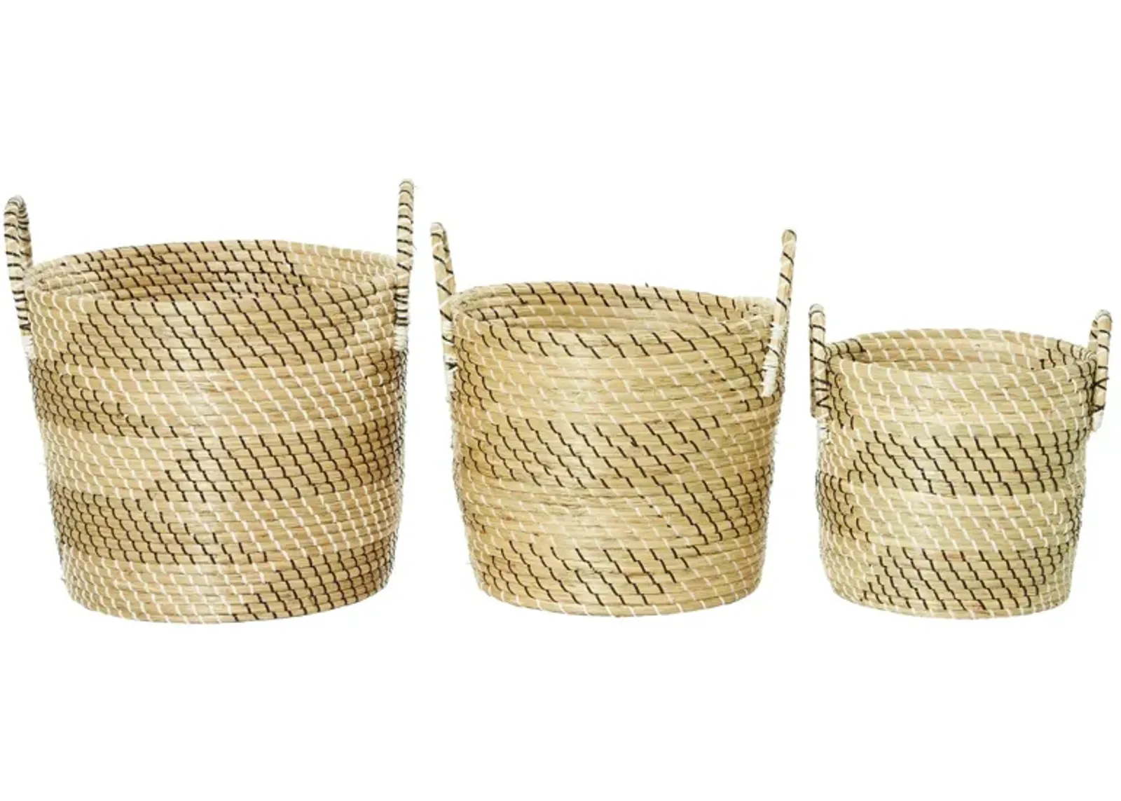 Ivy Collection Storage Baskets - Set of 3 in Beige by UMA Enterprises