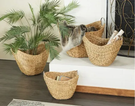 Ivy Collection Seagrass Storage Baskets - Set of 4 in Brown by UMA Enterprises