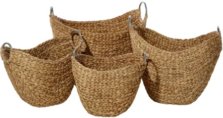 Ivy Collection Seagrass Storage Baskets - Set of 4 in Brown by UMA Enterprises