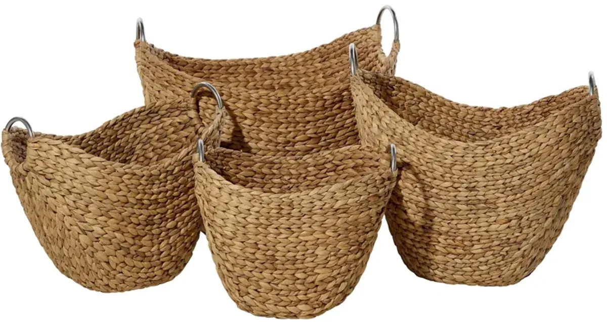 Ivy Collection Seagrass Storage Baskets - Set of 4 in Brown by UMA Enterprises