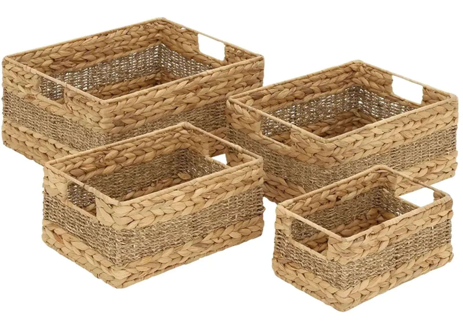 Ivy Collection Storage Baskets - Set of 4 in Light Brown by UMA Enterprises