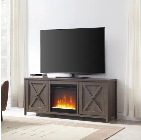 Taylor 58" TV Stand with Crystal Fireplace Insert in Alder Brown by Hudson & Canal