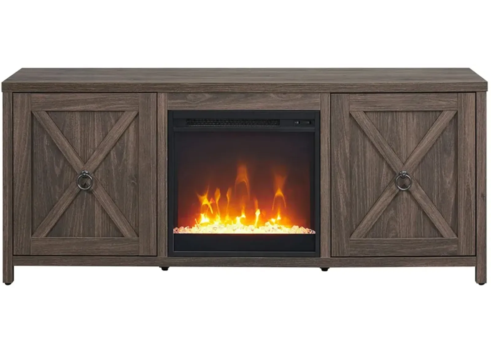 Taylor 58" TV Stand with Crystal Fireplace Insert in Alder Brown by Hudson & Canal