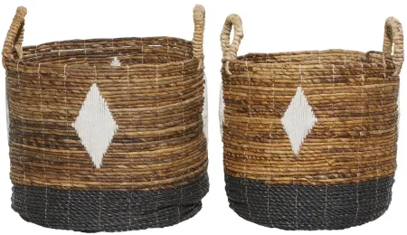 Ivy Collection Storage Baskets - Set of 2 in Brown by UMA Enterprises