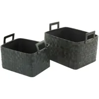 Ivy Collection Fairflyer Storage Basket - Set of 2 in Dark Blue by UMA Enterprises