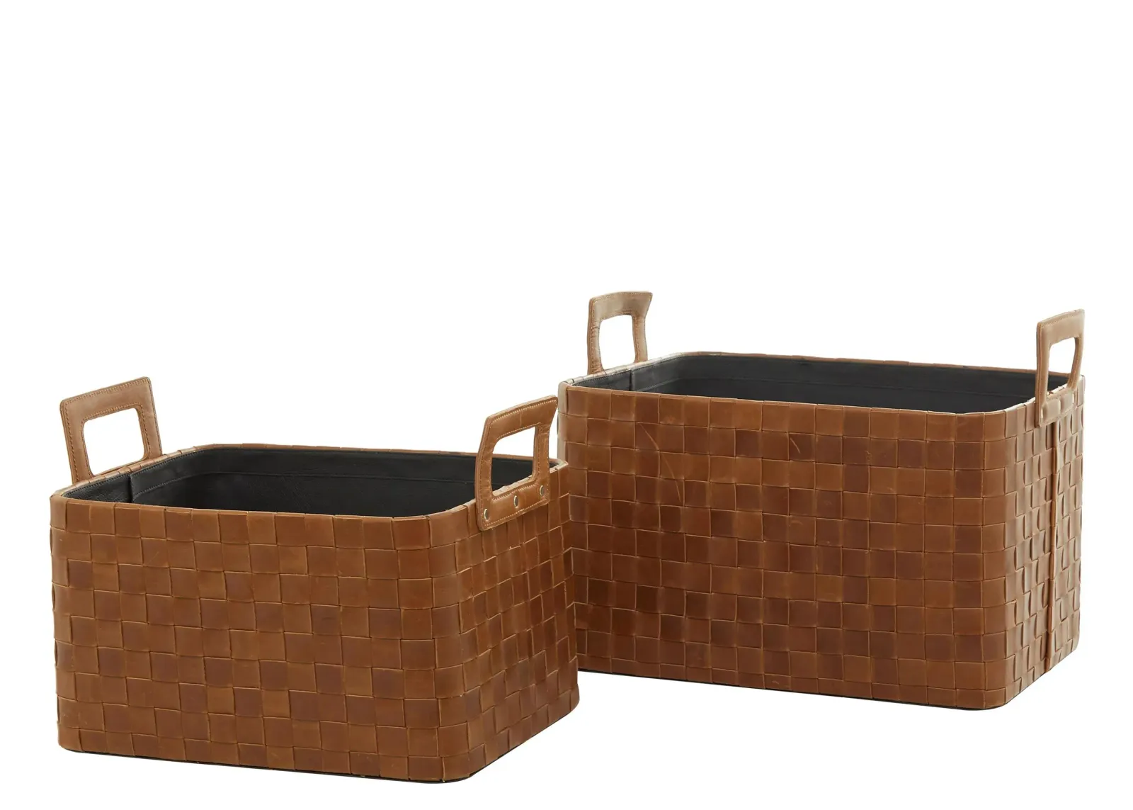 Ivy Collection Fairflyer Storage Basket - Set of 2 in Brown by UMA Enterprises