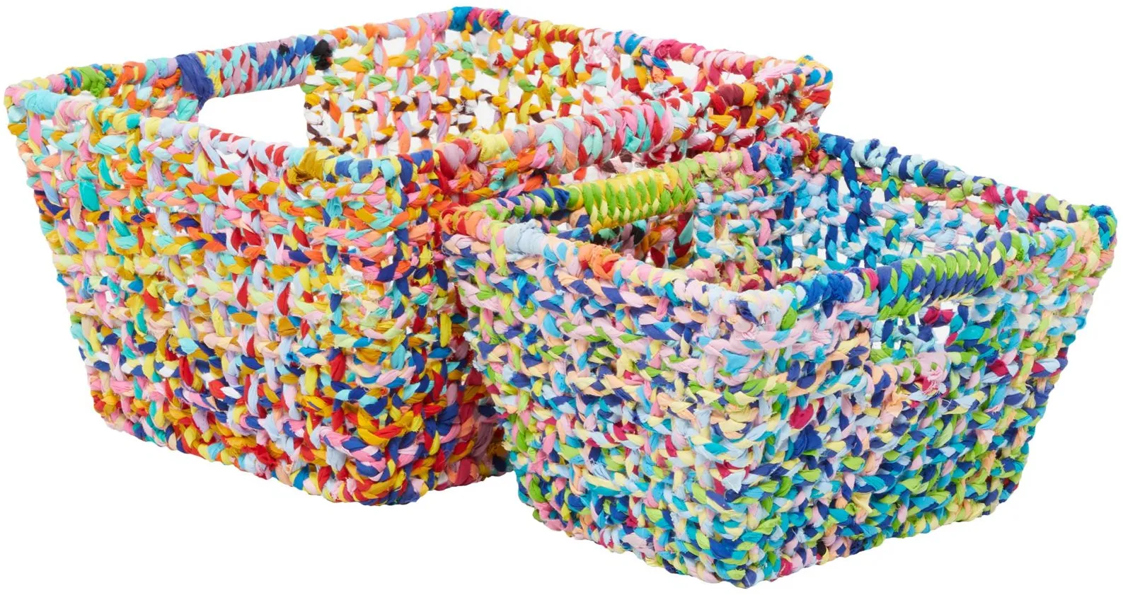 Ivy Collection Alia Storage Basket - Set of 2 in Multi Colored by UMA Enterprises
