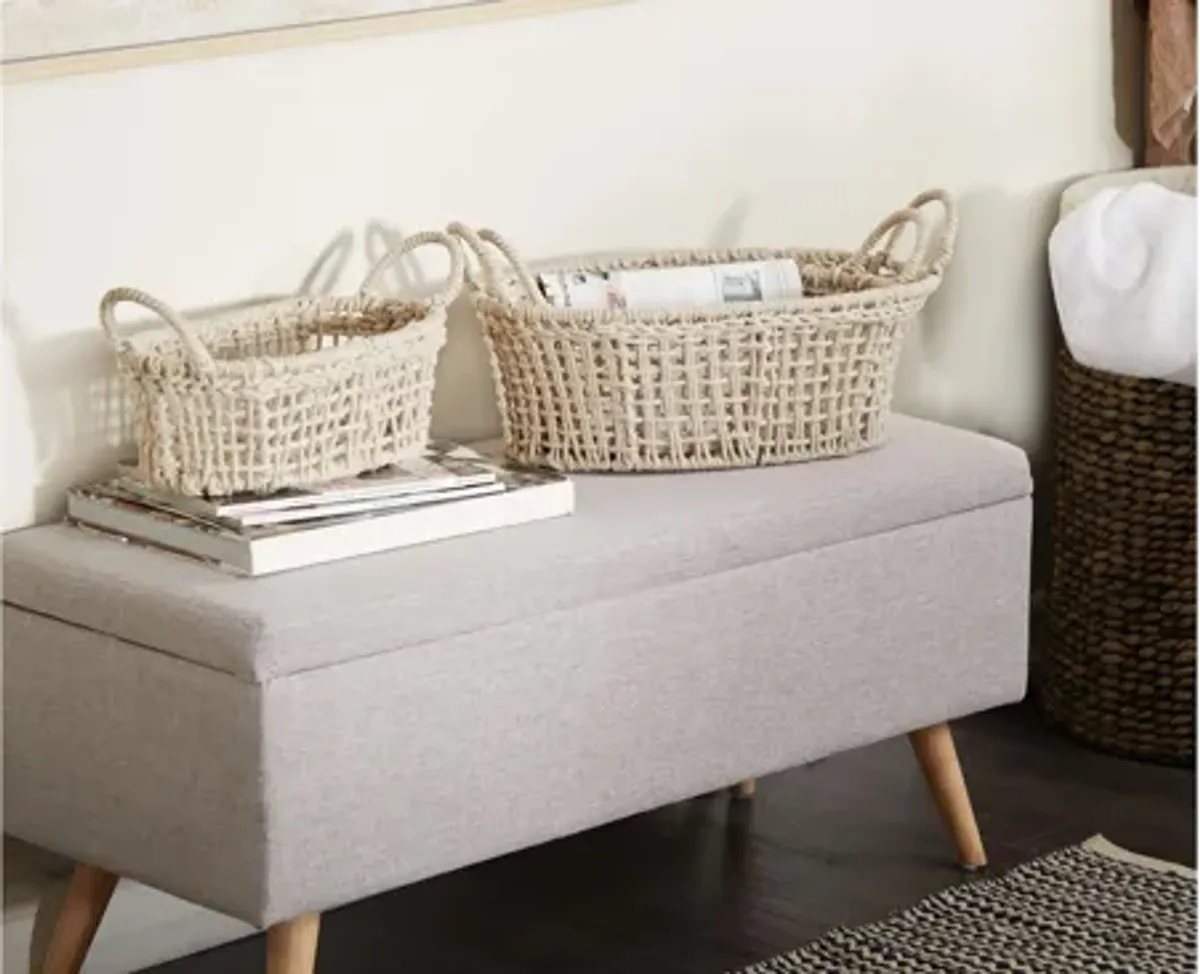 Ivy Collection Cotton Storage Baskets - Set of 3