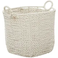 Ivy Collection Cha Cha Storage Basket in White by UMA Enterprises