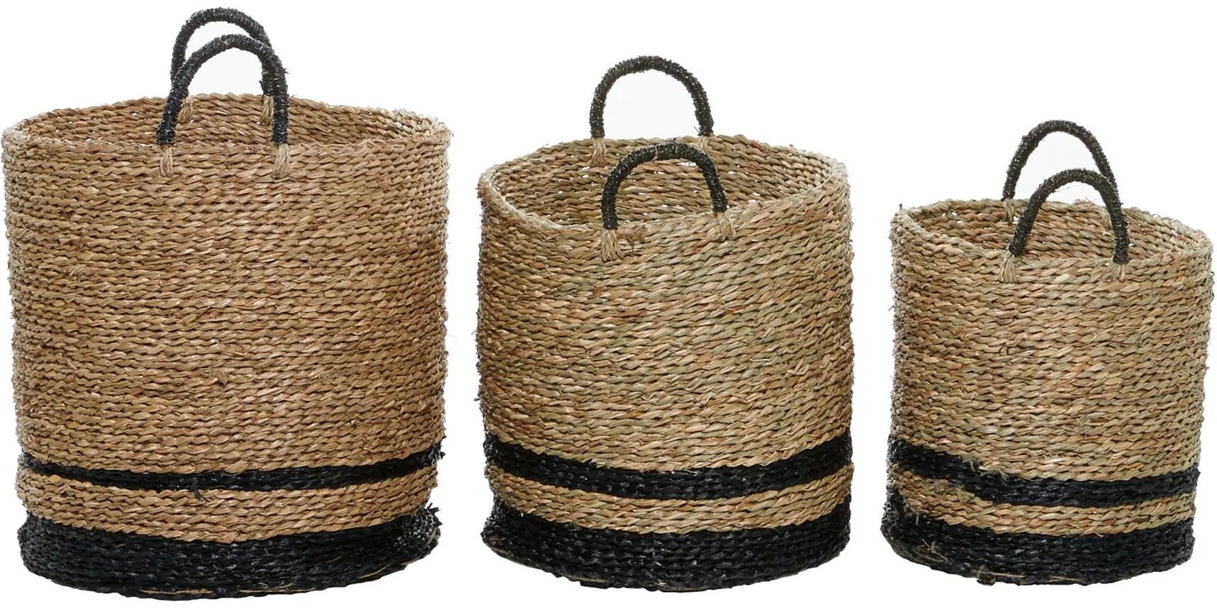 Ivy Collection Englewood Storage Baskets - Set of 3 in Black by UMA Enterprises