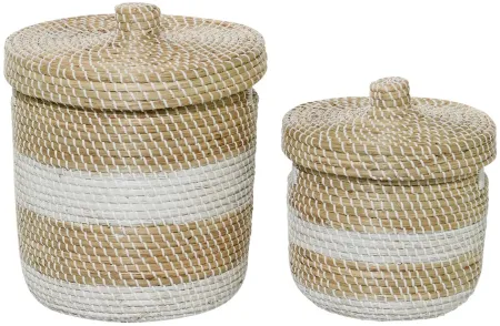 Ivy Collection Storage Baskets - Set of 2 in Brown by UMA Enterprises