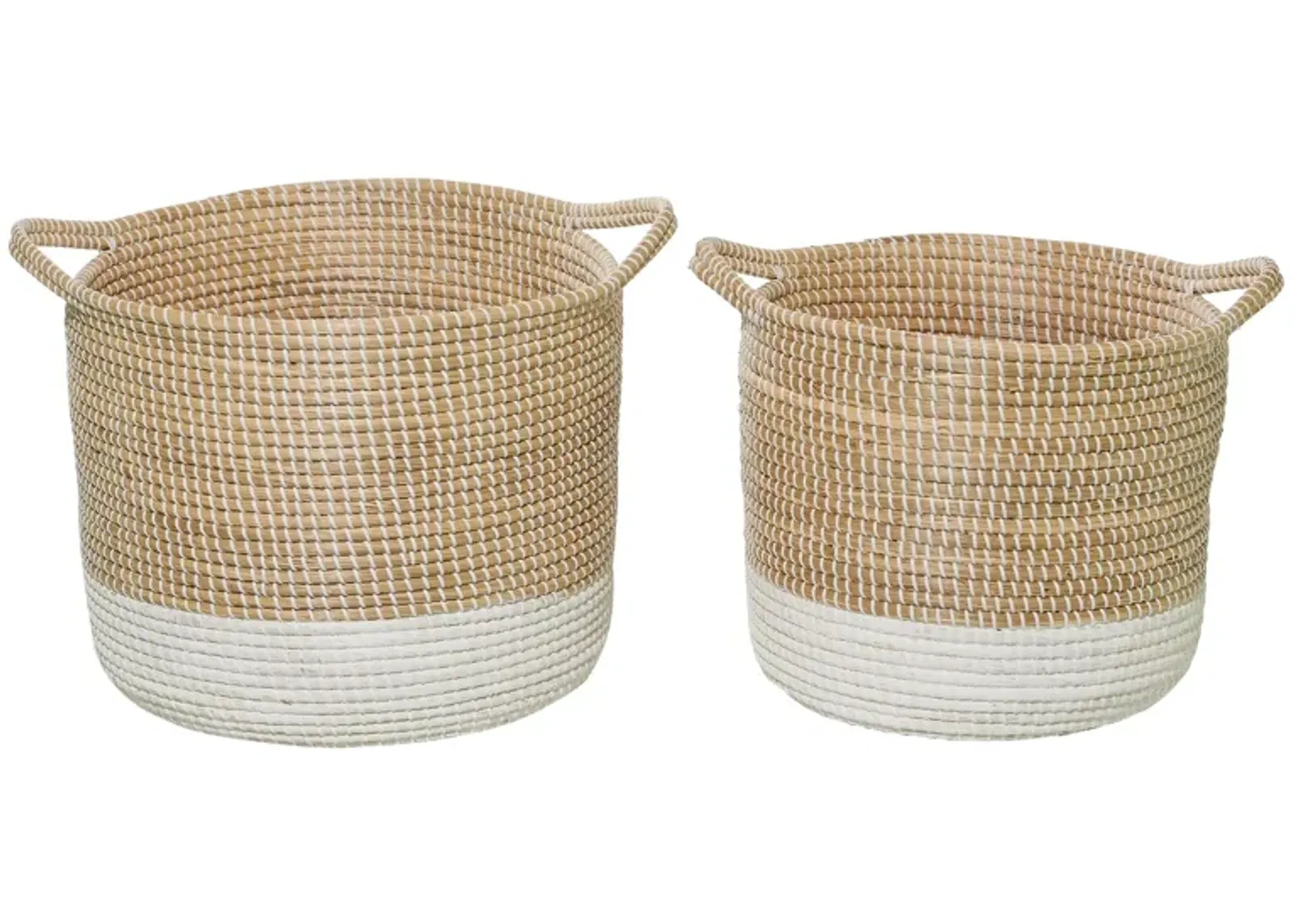 Ivy Collection Storage Baskets - Set of 2 in White by UMA Enterprises