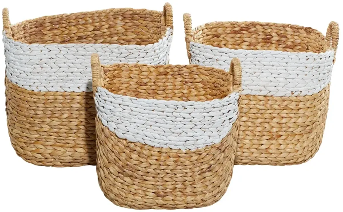 Ivy Collection Storage Baskets - Set of 3 in Brown by UMA Enterprises