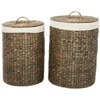 Ivy Collection Depot Storage Baskets - Set of 2 in Dark Brown by UMA Enterprises