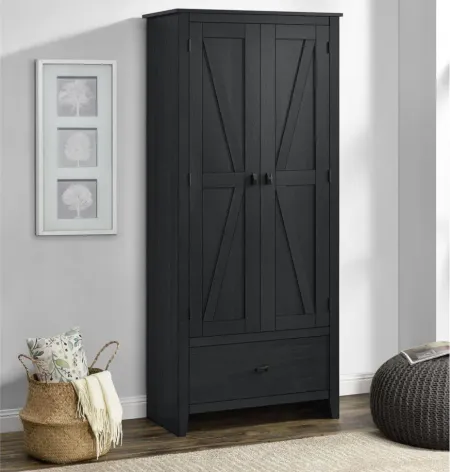 Farmington Storage Cabinet w/ Drawer in Black Oak by DOREL HOME FURNISHINGS