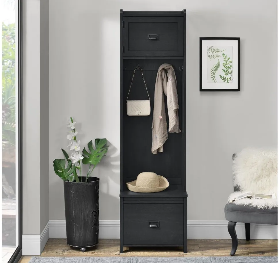 Farmington Hall Tree in Black Oak by DOREL HOME FURNISHINGS