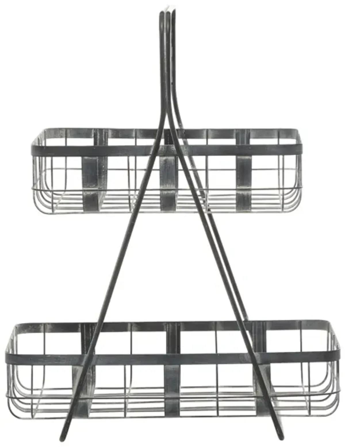 Ivy Collection Metal Storage Basket in Gray by UMA Enterprises