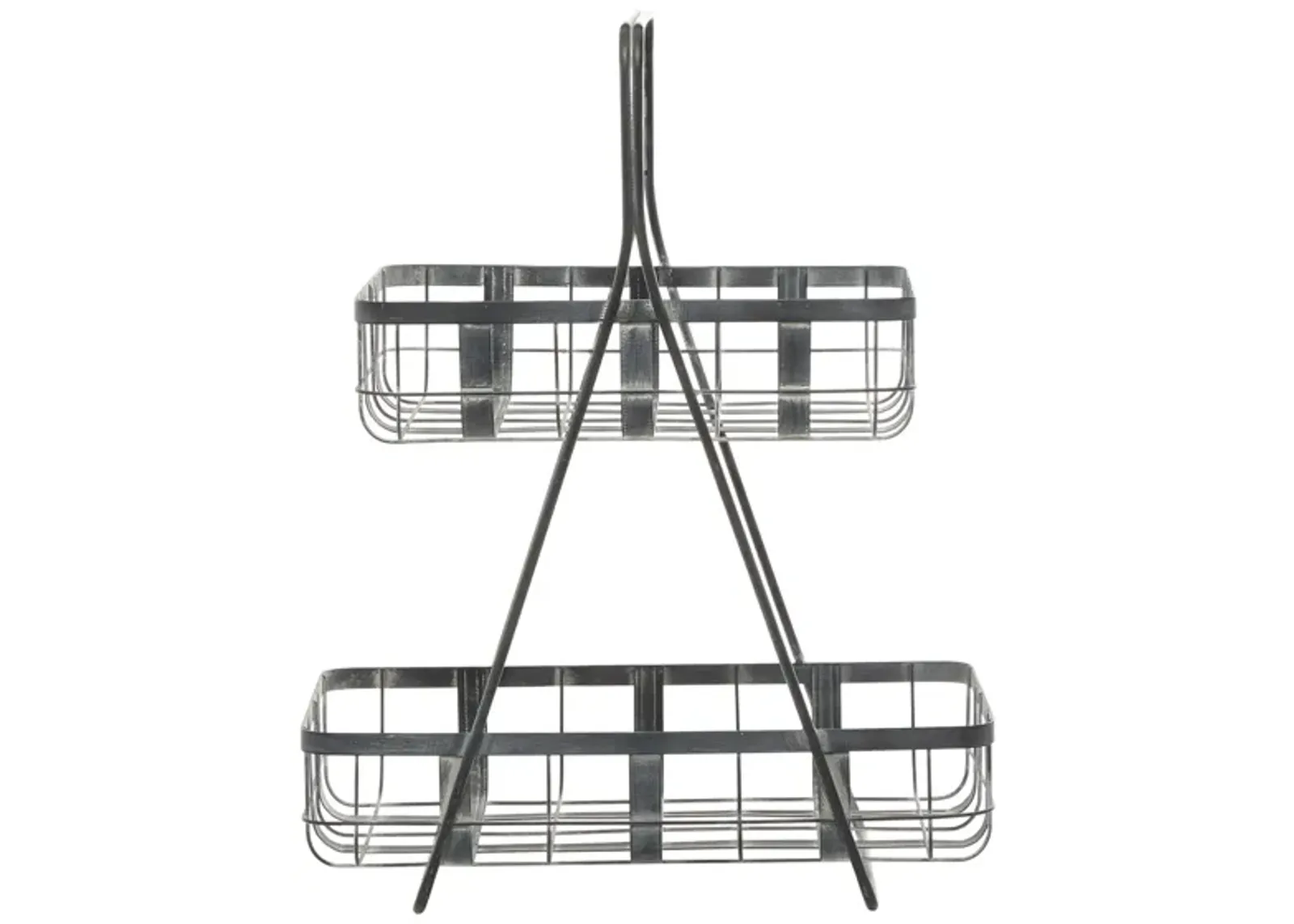 Ivy Collection Metal Storage Basket in Gray by UMA Enterprises