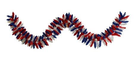 9ft. Patriotic American Flag Themed Artificial Garland with 50 Warm LED Lights in Multicolor by Bellanest