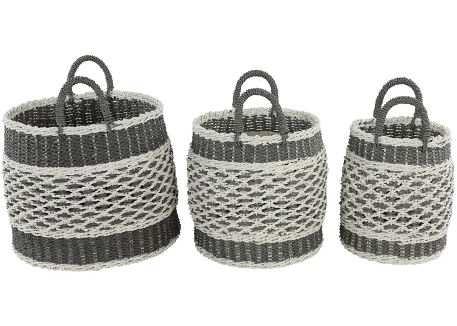 Ivy Collection Storage Baskets - Set of 3 in Gray by UMA Enterprises