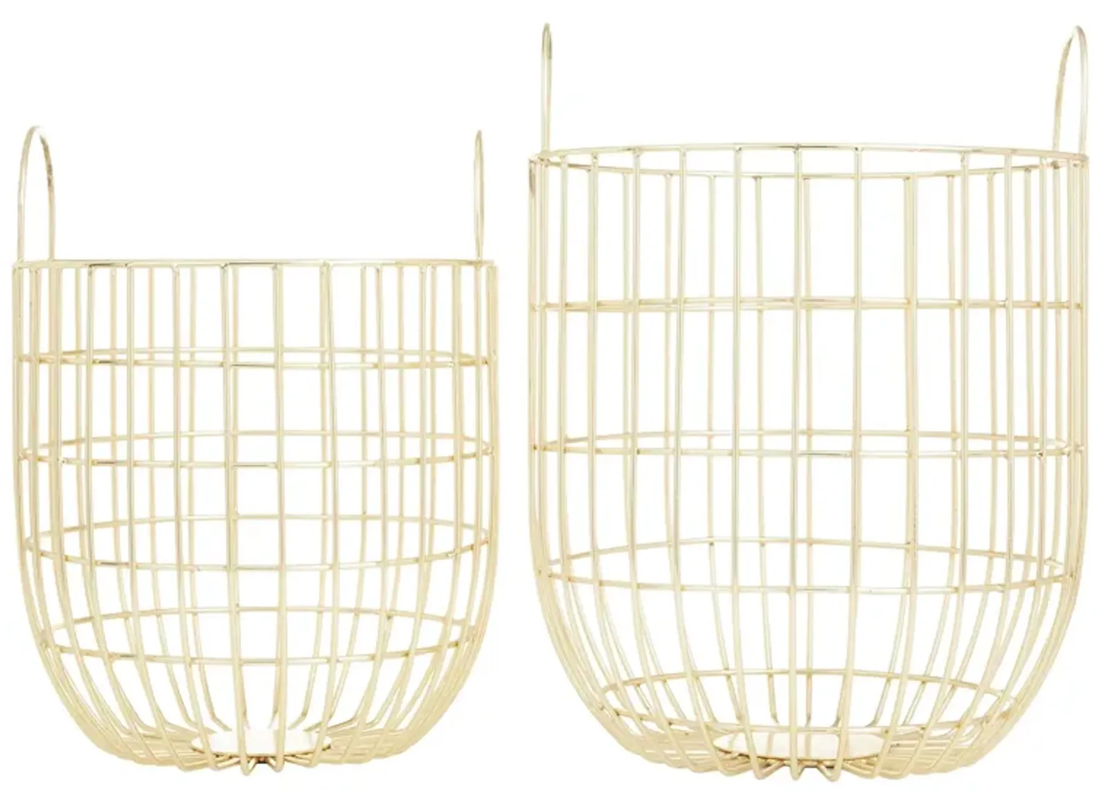 Ivy Collection Herculex Storage Basket Set of 2 in Gold by UMA Enterprises