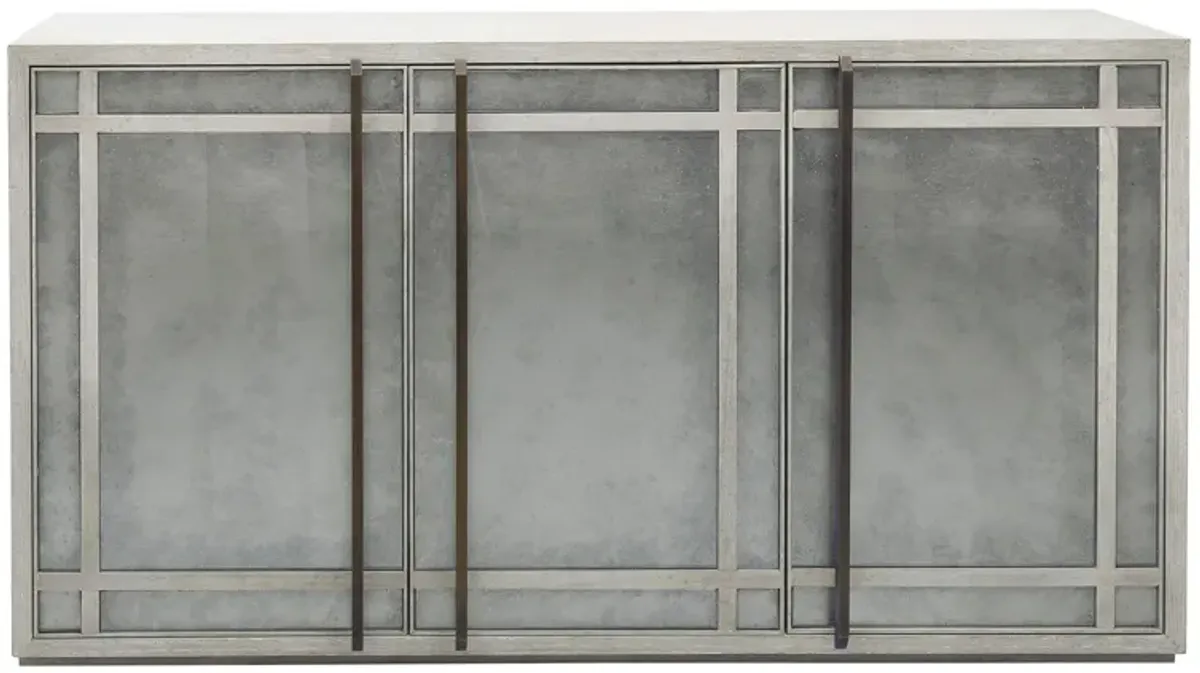 Mentis 3 Door Bar Cabinet in Gray by Bellanest.