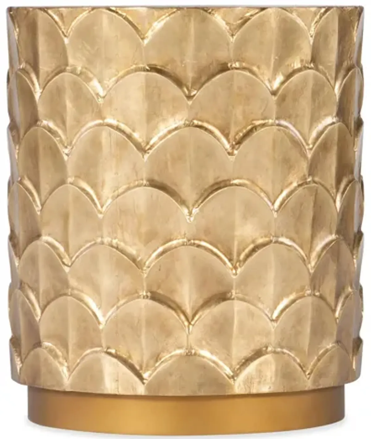 Melange Gail Round Accent Table in Brass foil treatment creates the gold color by Hooker Furniture